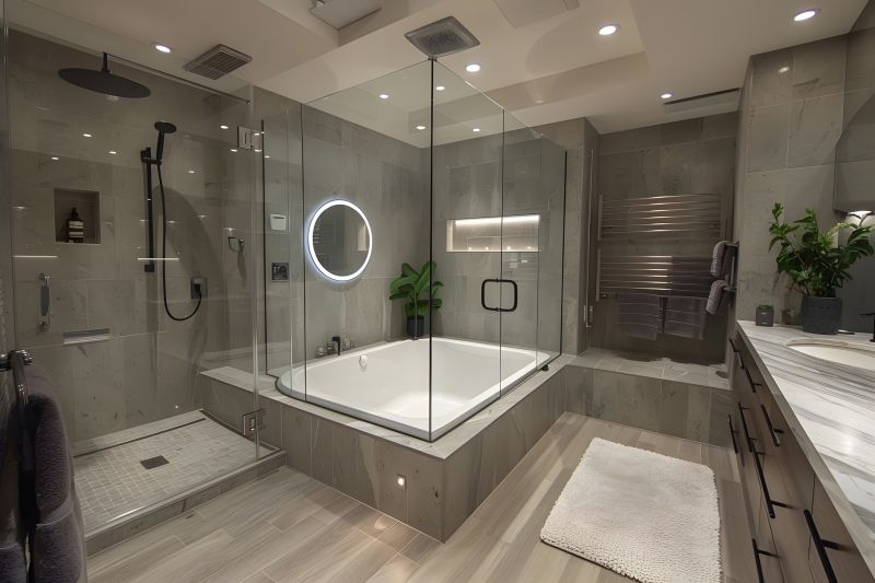 Contemporary Bathroom with New Bathtub